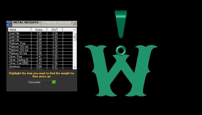 W alphabate pendant  3D print model_5