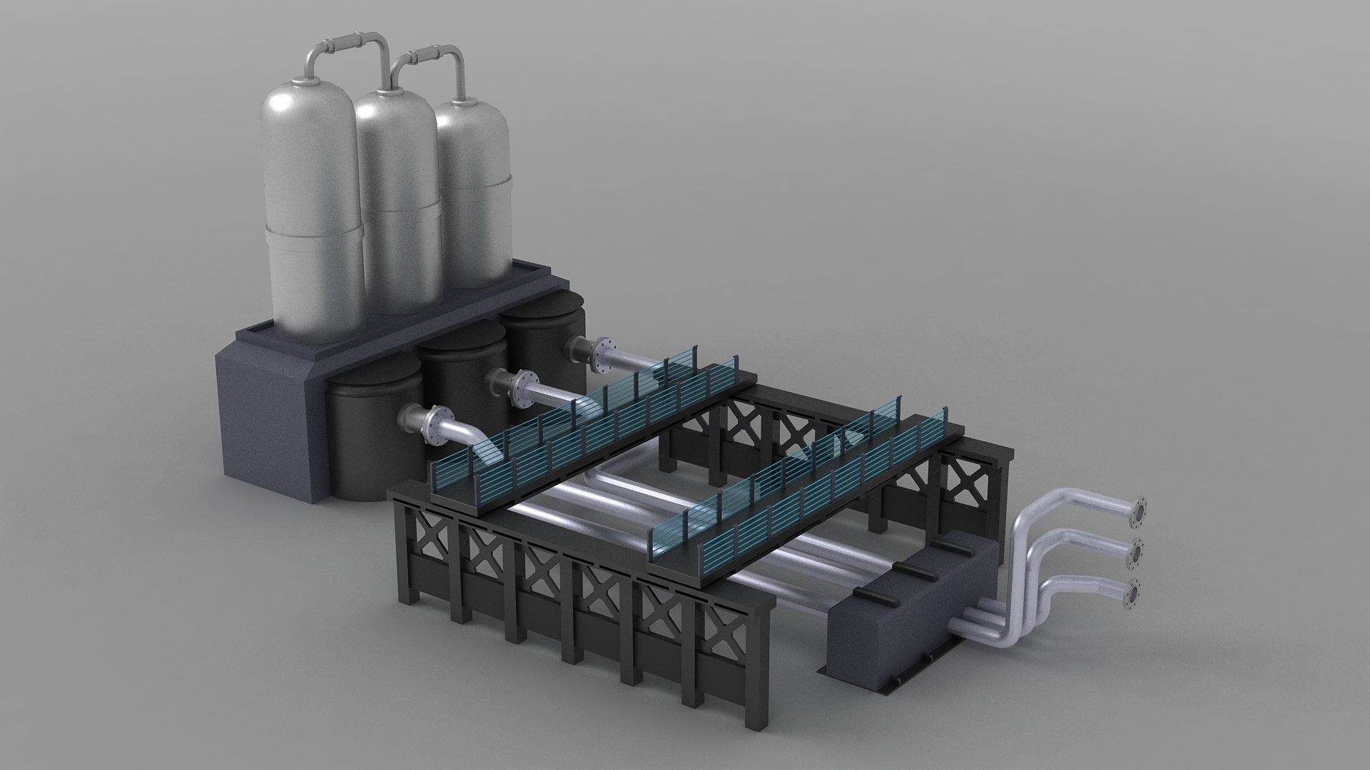refinery factory field industry oil petrochemical refuel 3D model_1