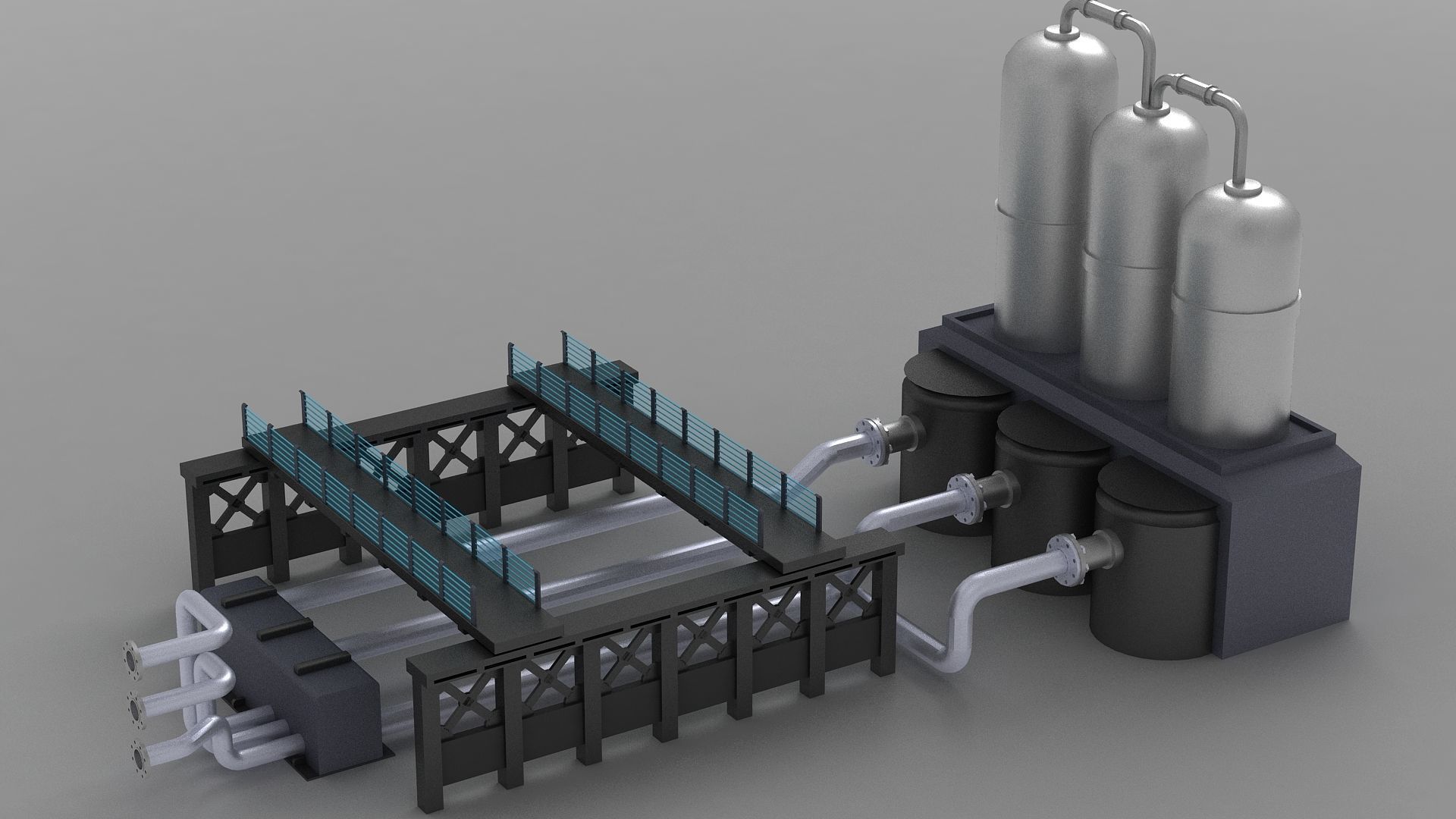 refinery factory field industry oil petrochemical refuel 3D model_3