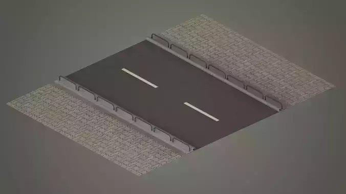 pack road low poly game ready pole board traffic sings city