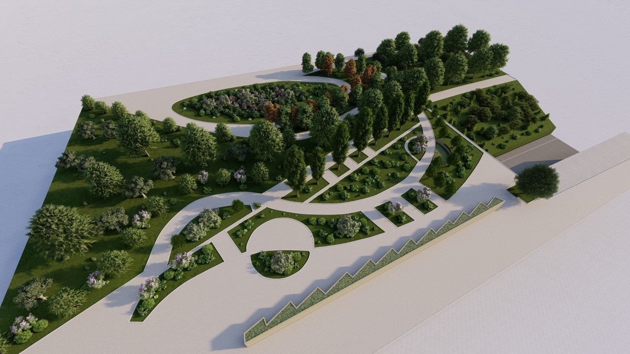 park-public park-Private Park Landscape 3D model_16
