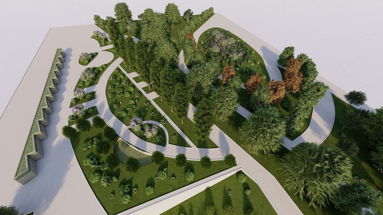 park-public park-Private Park Landscape 3D model_12