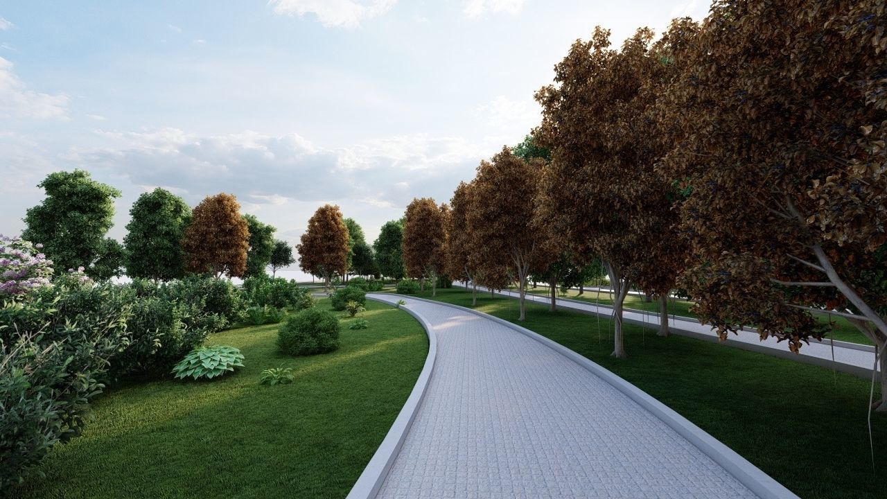 park-public park-Private Park Landscape 3D model_11