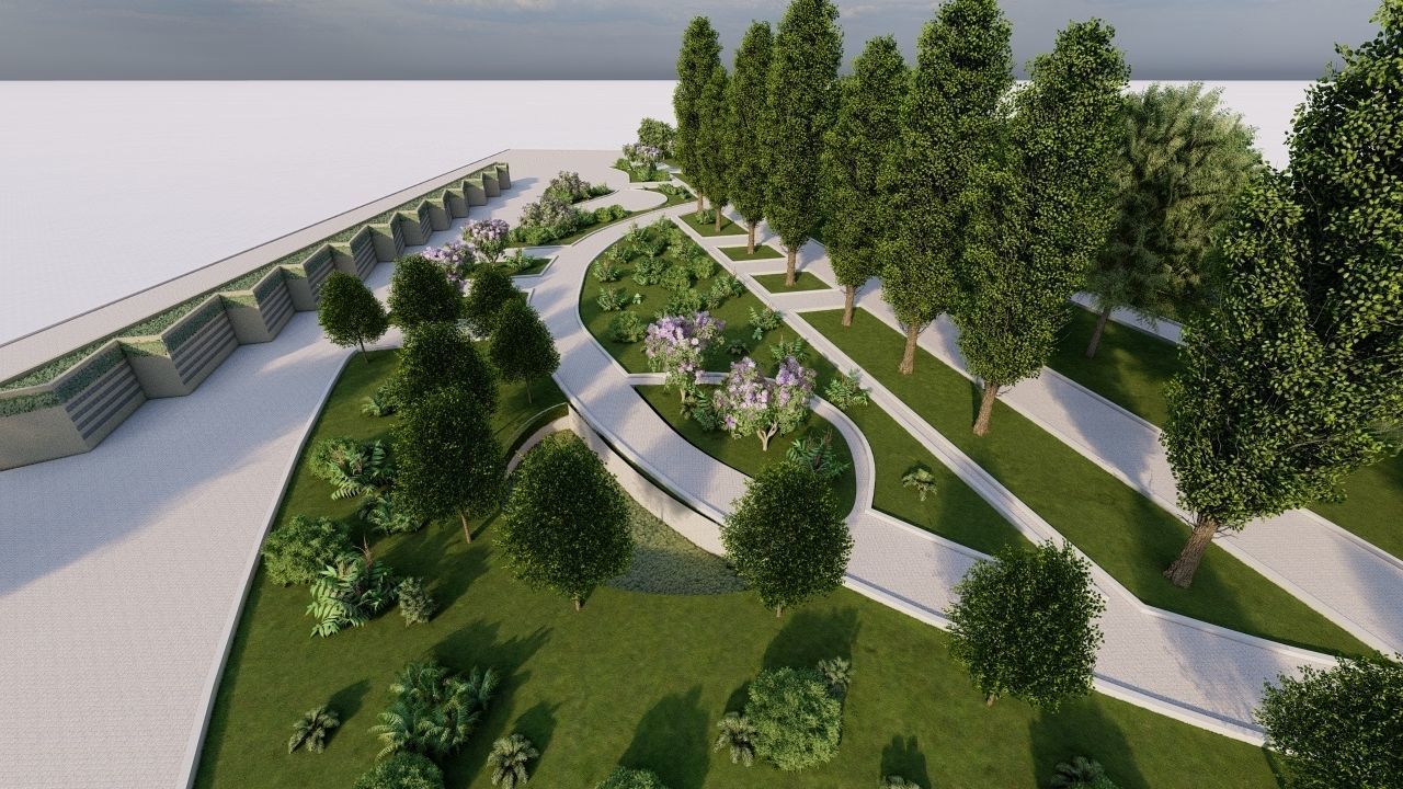 park-public park-Private Park Landscape 3D model_4