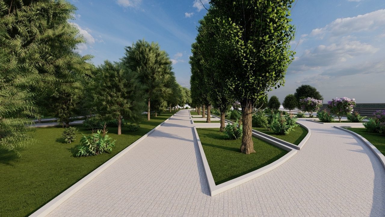 park-public park-Private Park Landscape 3D model_19
