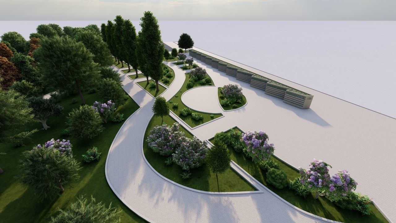 park-public park-Private Park Landscape 3D model_7