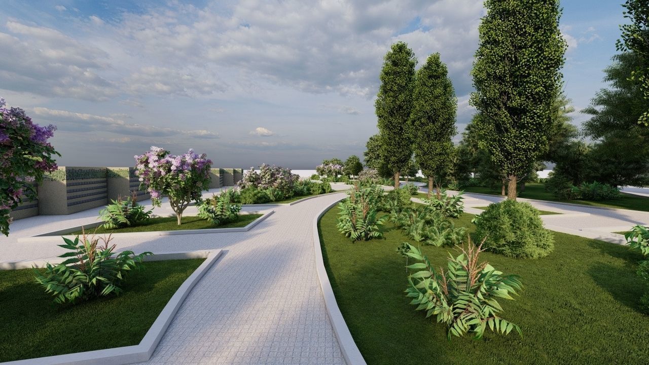 park-public park-Private Park Landscape 3D model_18