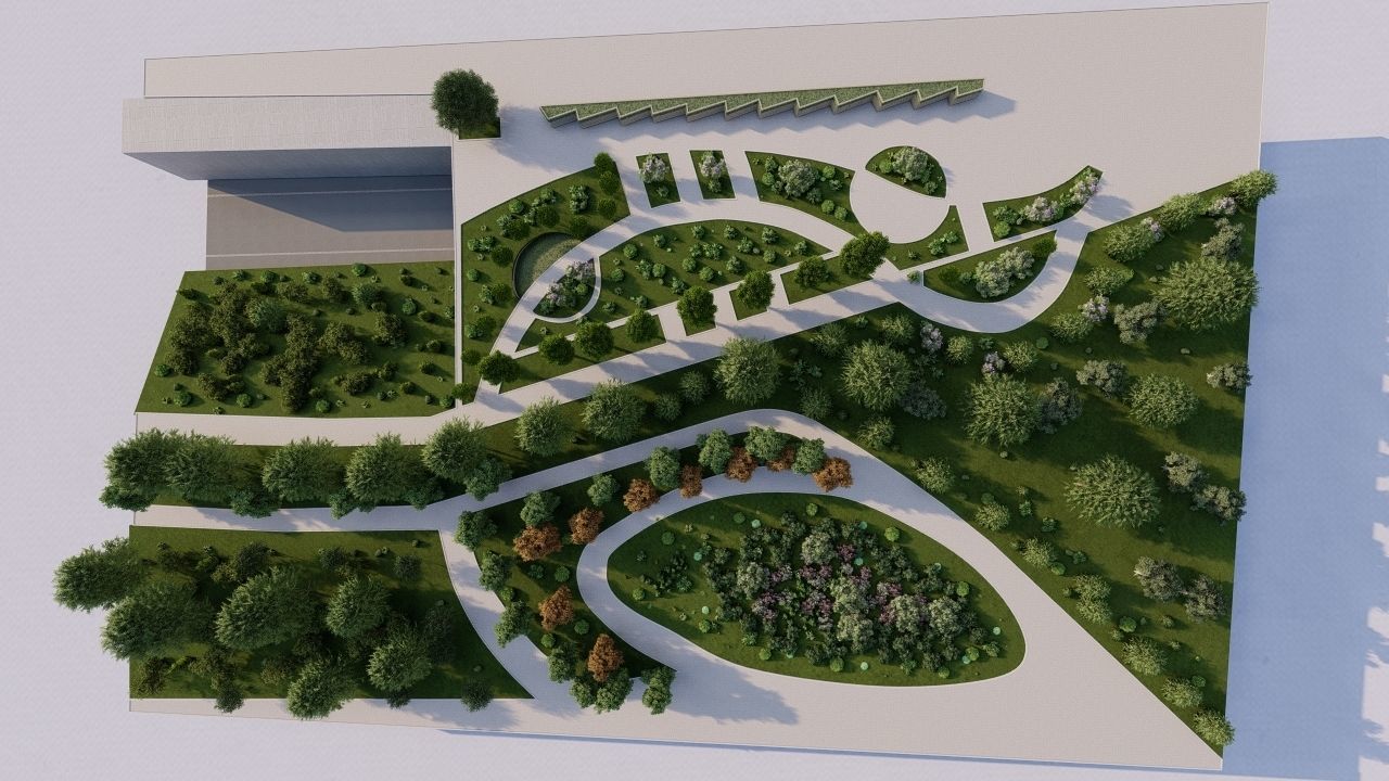 park-public park-Private Park Landscape 3D model_10
