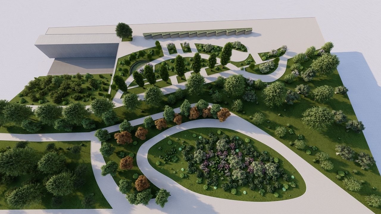 park-public park-Private Park Landscape 3D model_14
