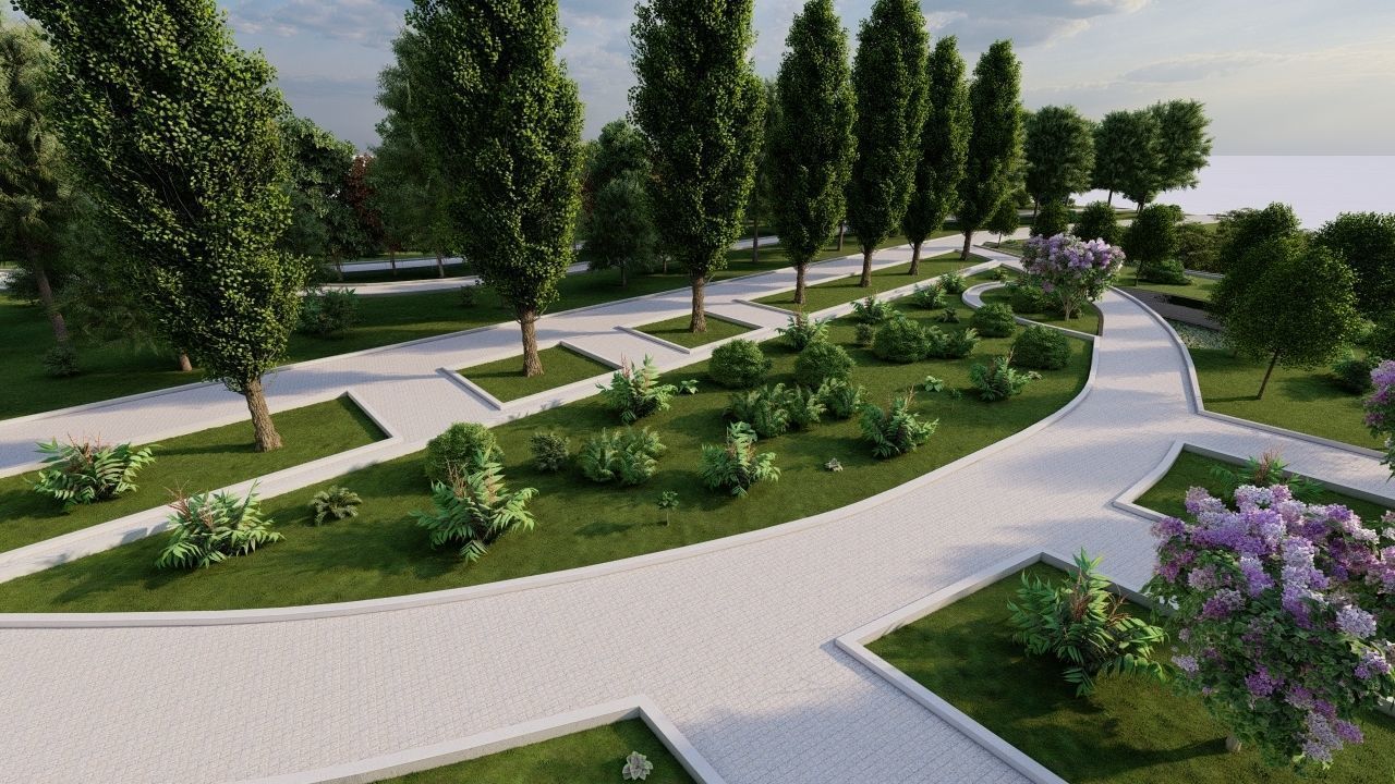 park-public park-Private Park Landscape 3D model_17