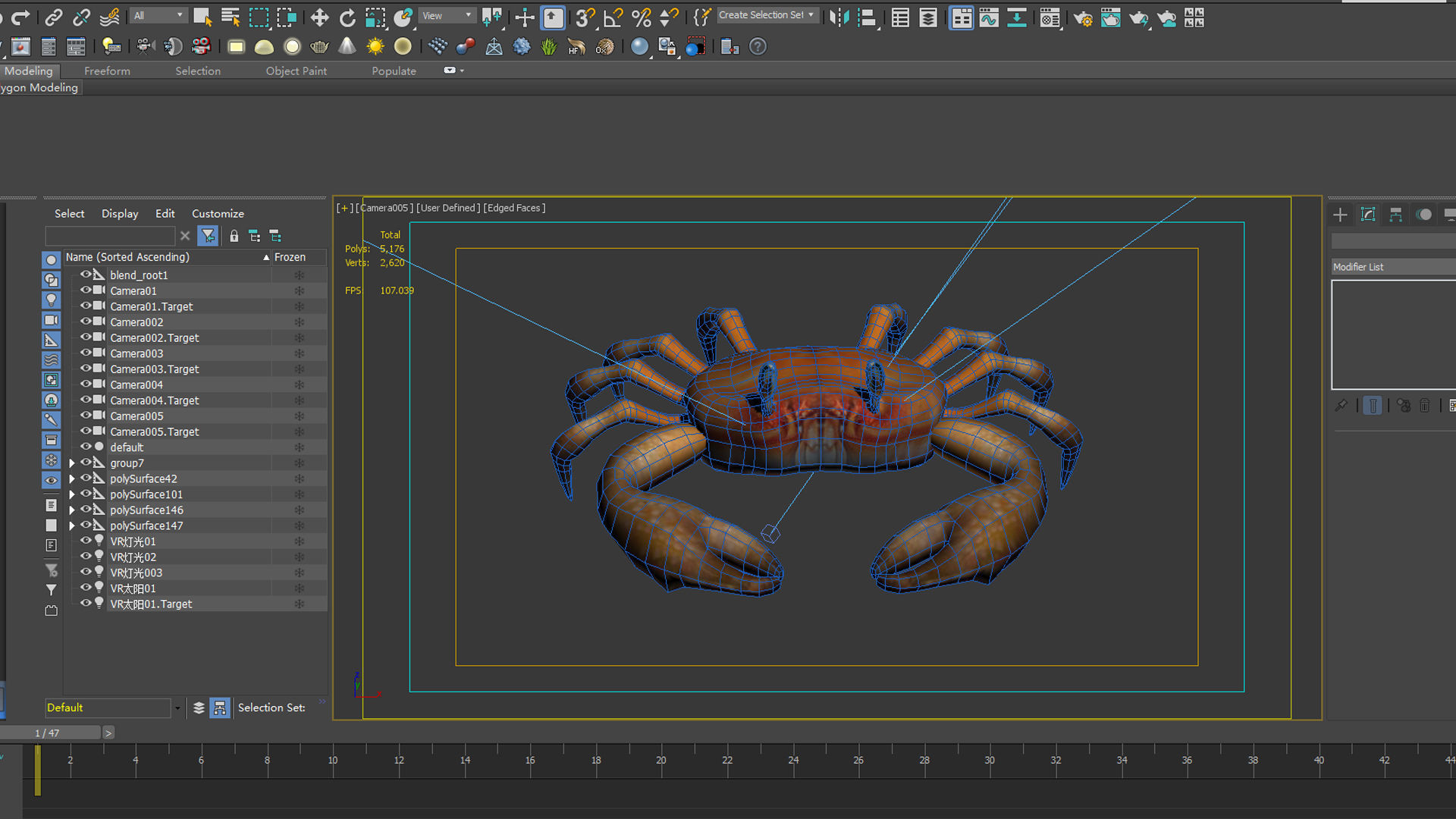 crab animal 3d model texture arthropod character  3D model_5