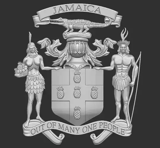 Jamaica national motto pendent  3D print model