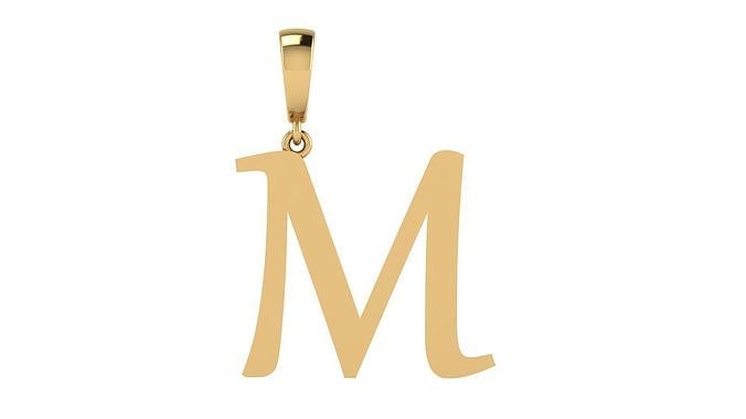 Pendant Alphabet Letter 15 mm Gabriola M 3D print model