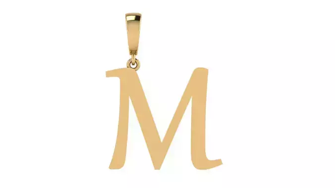 Pendant Alphabet Letter 15 mm Gabriola M