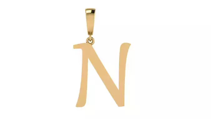 Pendant Alphabet Letter 15 mm Gabriola N