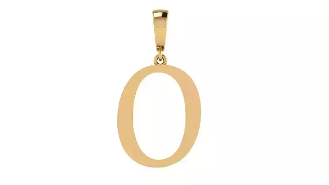 Pendant Alphabet Letter 15 mm Gabriola O