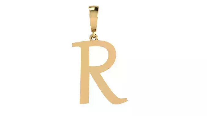 Pendant Alphabet Letter 15 mm Gabriola R