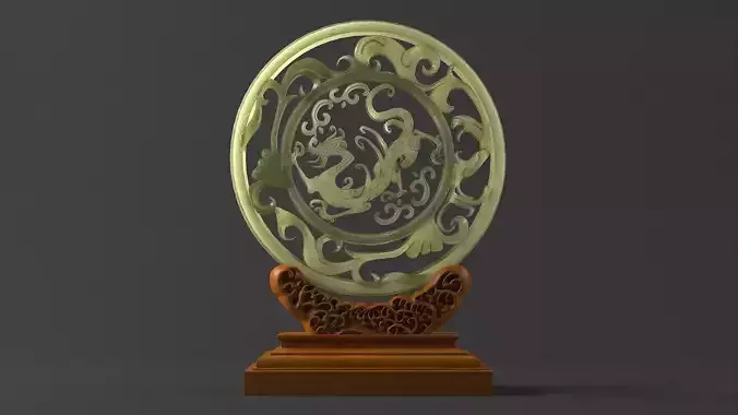 carved model jade seal panlong dragons sculpture 