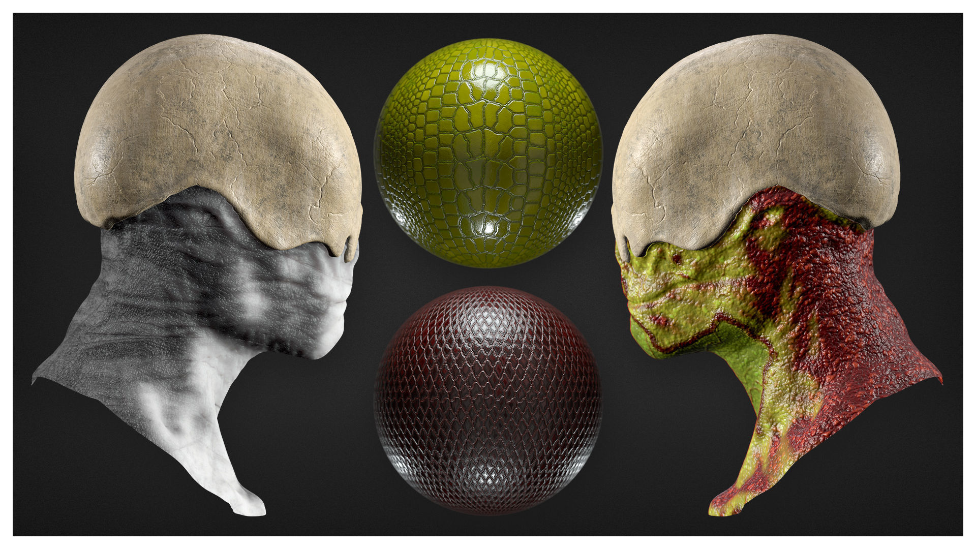 Creature Skin Smart Material For Substance Painter Low-poly 3D model_2