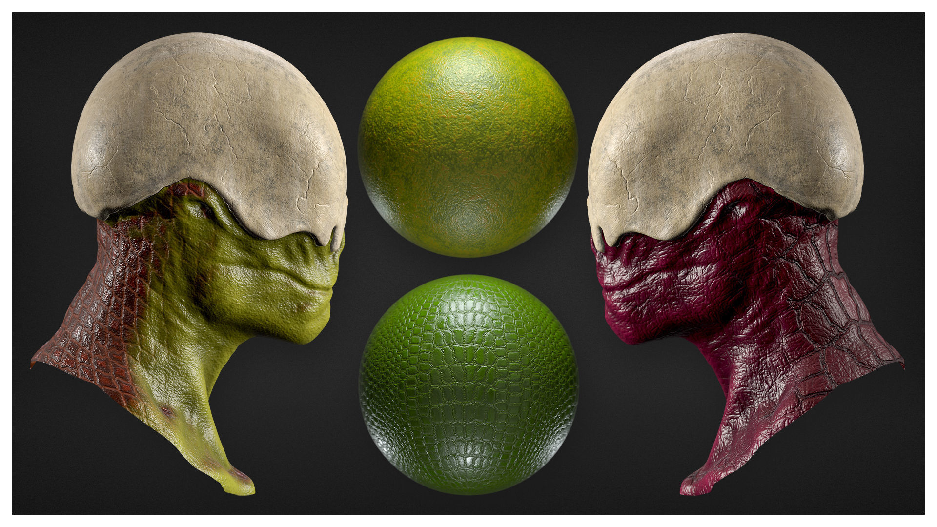 Creature Skin Smart Material For Substance Painter Low-poly 3D model_3