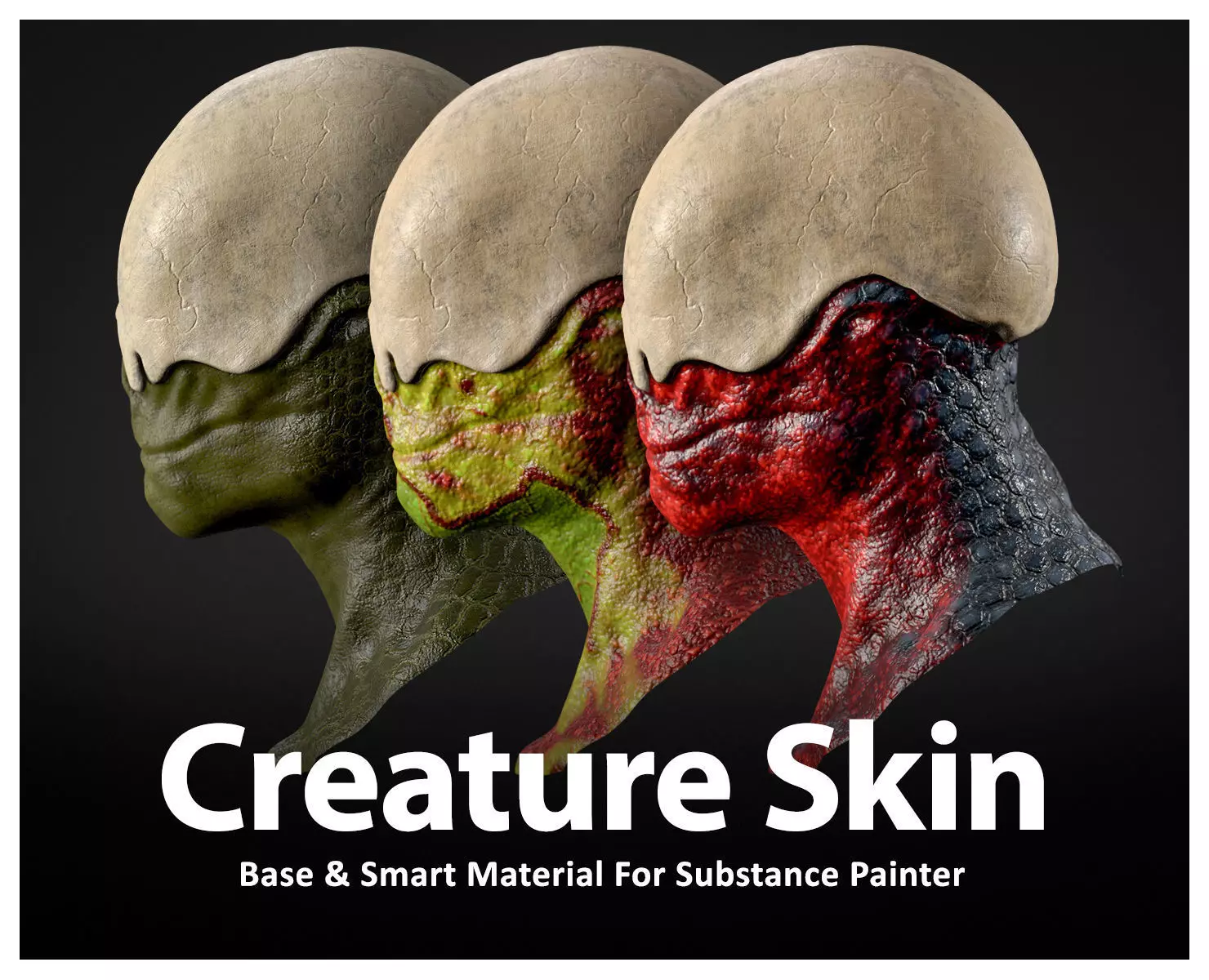 Creature Skin Smart Material For Substance Painter Low-poly 3D model_0