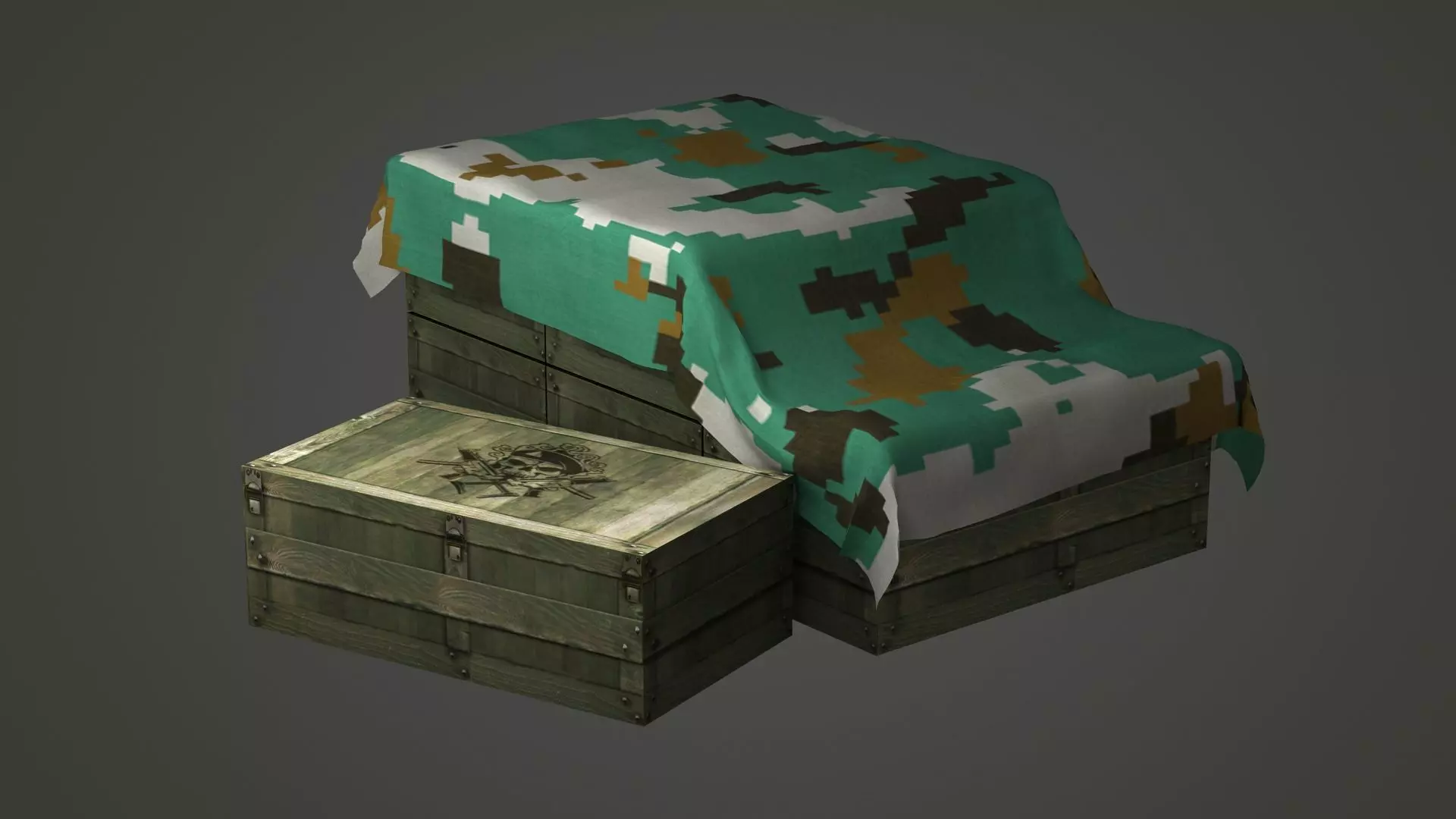 military crate package storage ammo gun 3D model