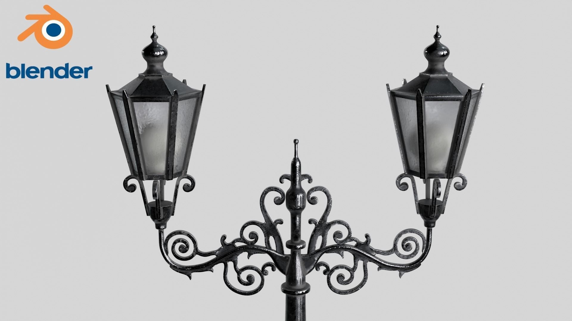 Street Light Low-poly 3D model_6