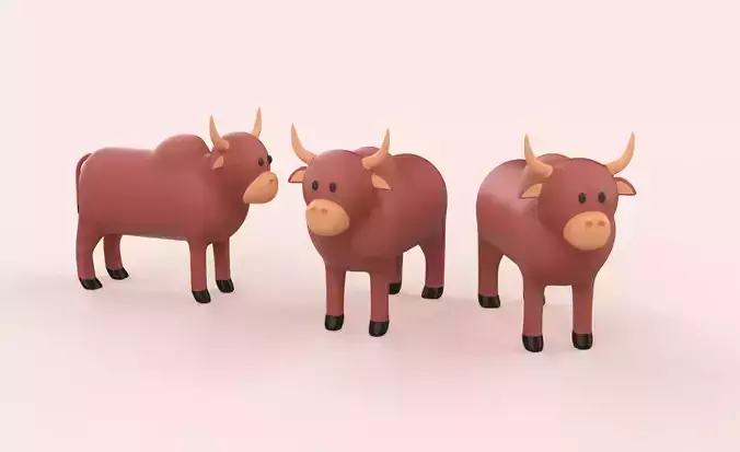  Cartoon Buffalo Animal Style Cute