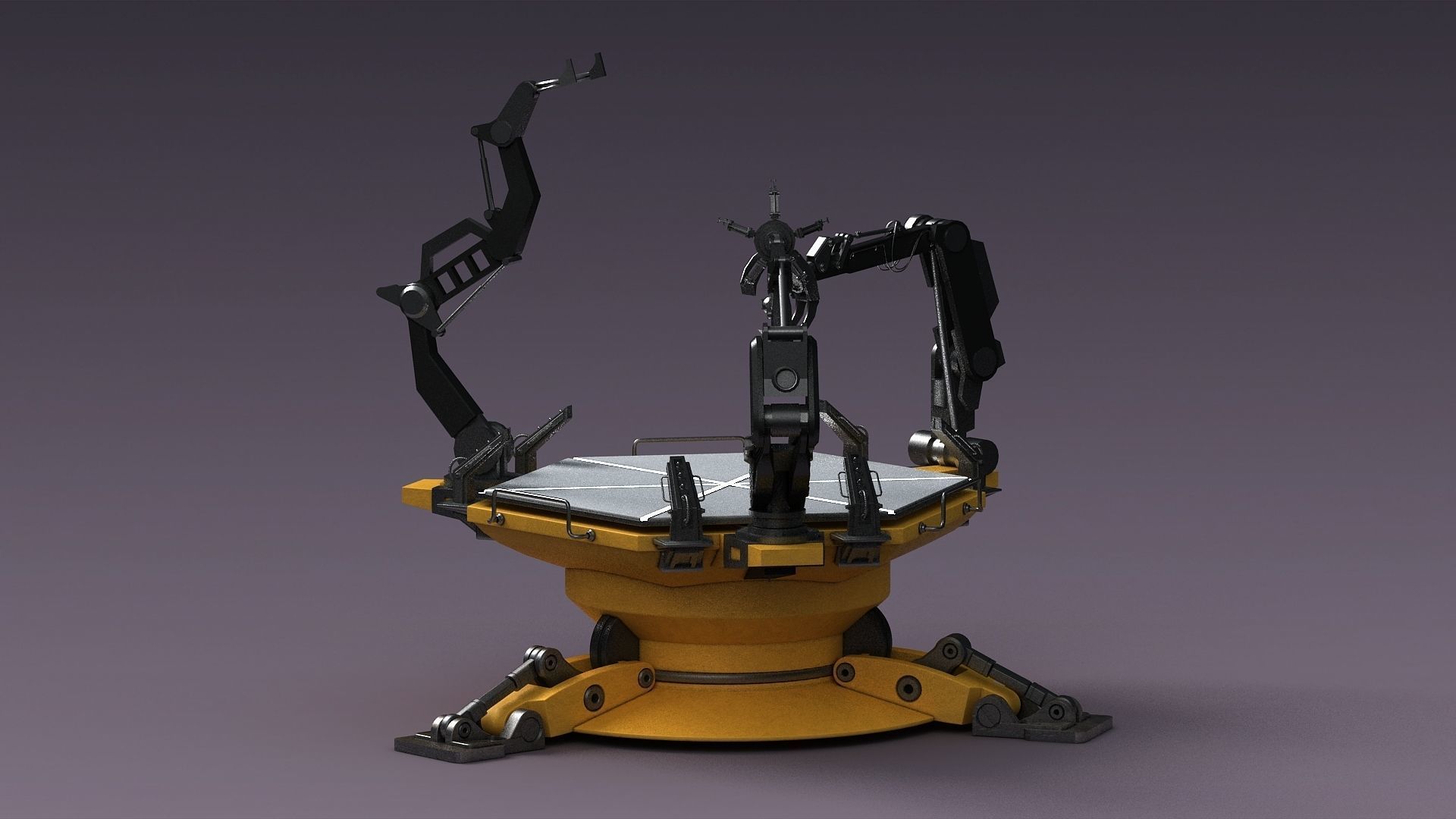 Mechanical Console Technical Chair Future Service Station  3D model_3