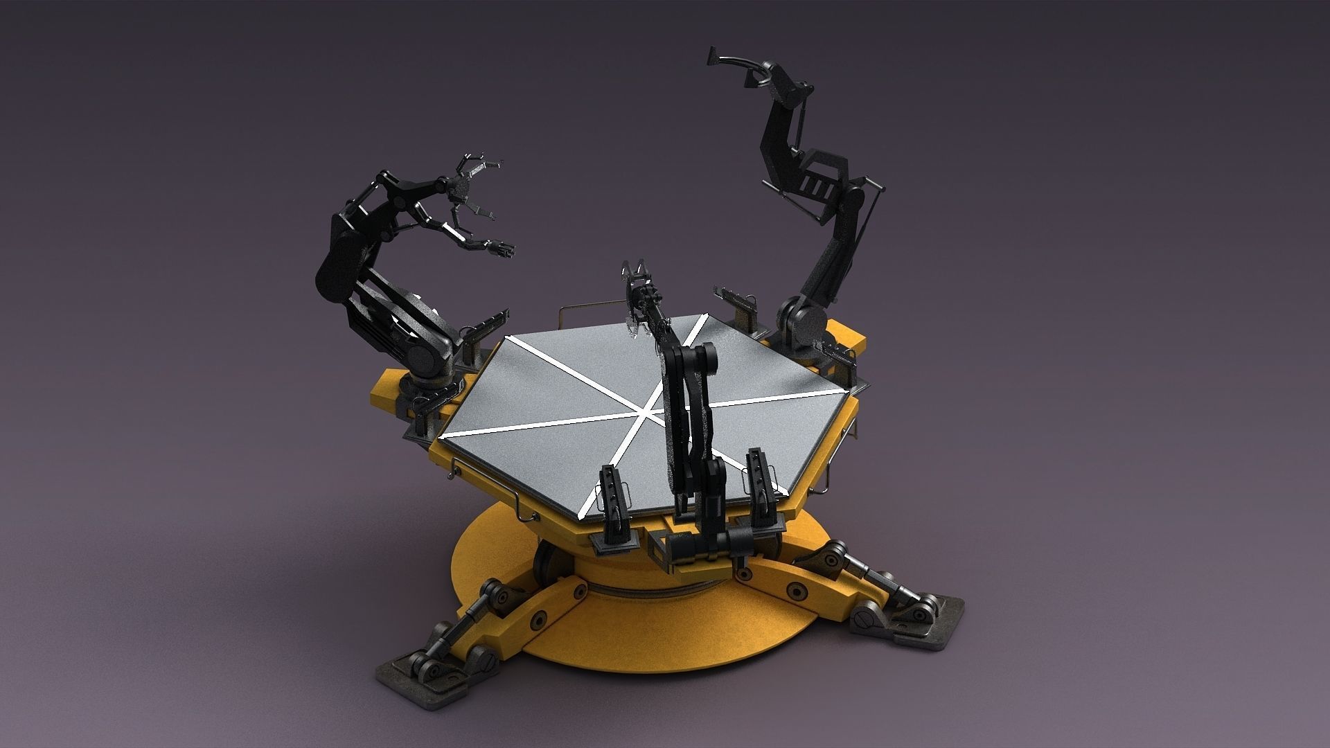 Mechanical Console Technical Chair Future Service Station  3D model_1