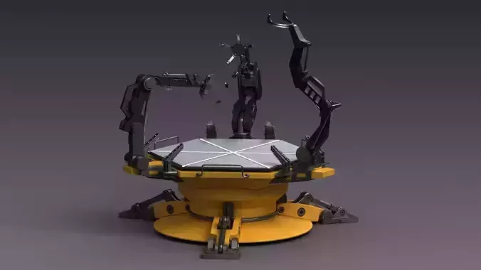 Mechanical Console Technical Chair Future Service Station  3D model