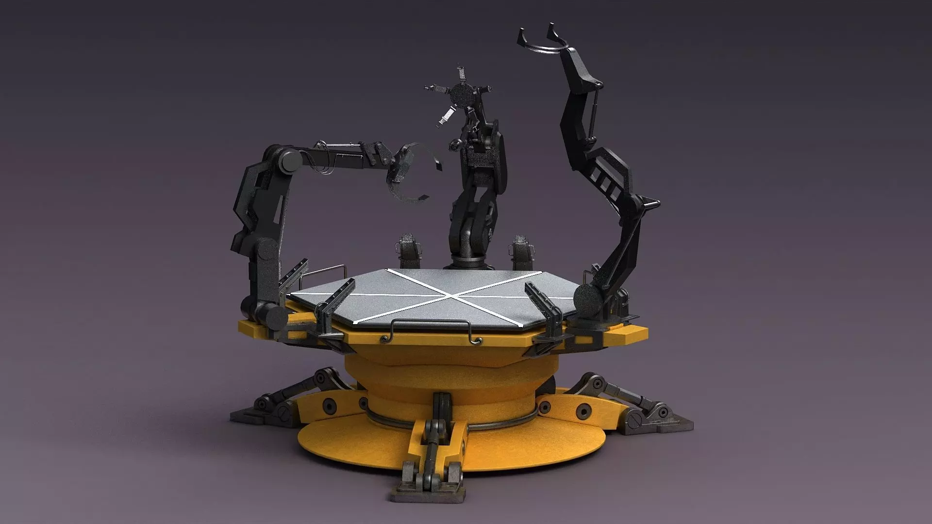 Mechanical Console Technical Chair Future Service Station  3D model_0