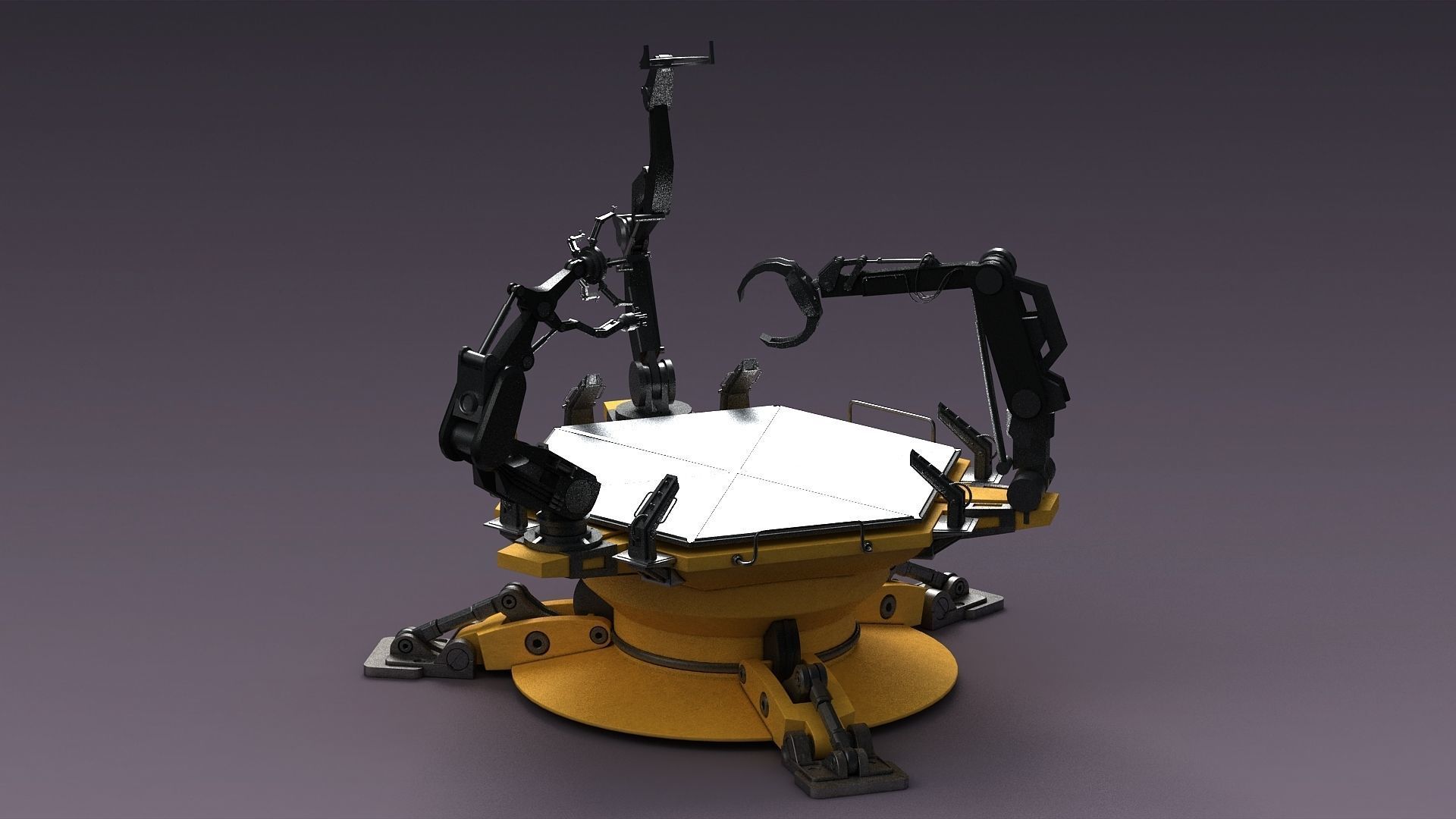 Mechanical Console Technical Chair Future Service Station  3D model_2