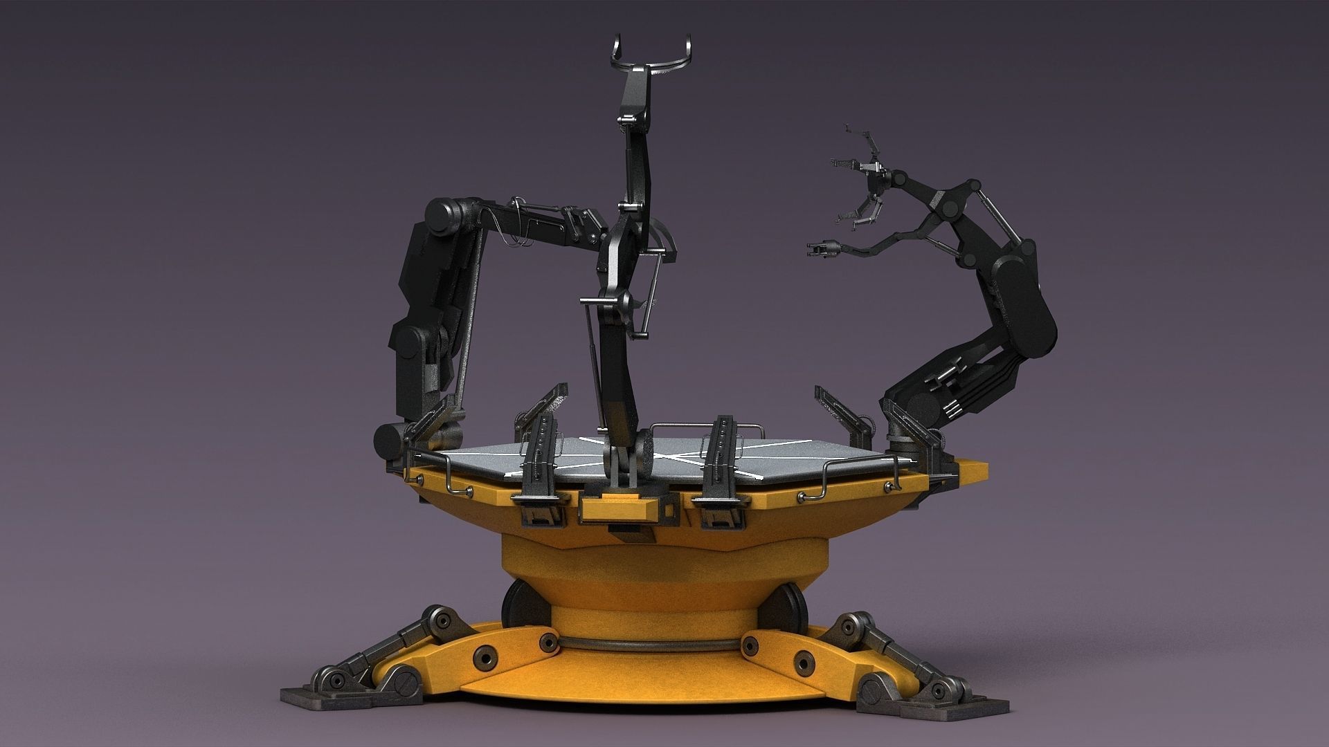 Mechanical Console Technical Chair Future Service Station  3D model_4