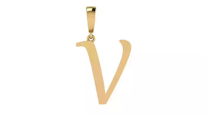 Pendant Alphabet Letter 15 mm Gabriola V