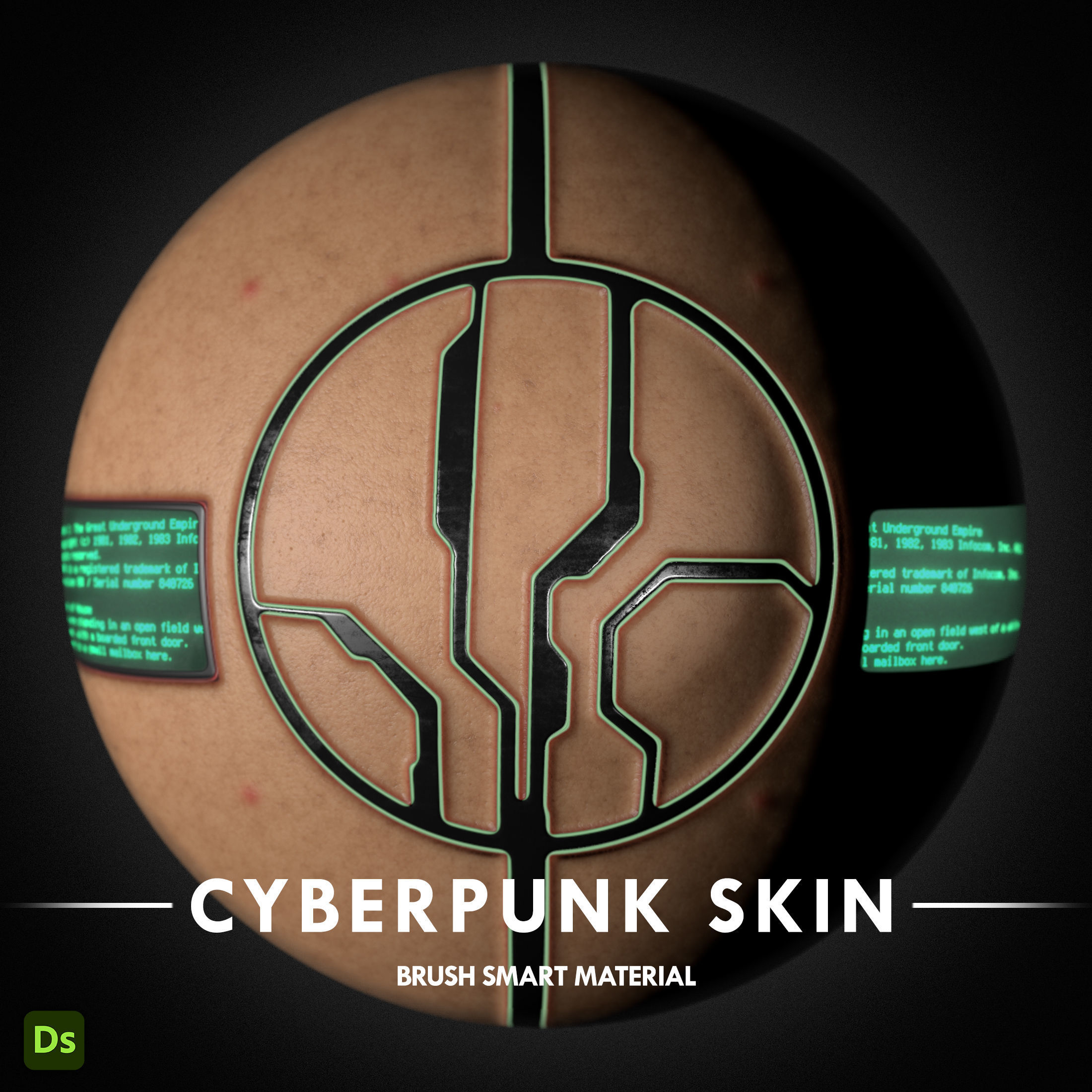 Cyberpunk Skin Brush Smart Material For Substance Painter 3D model_5
