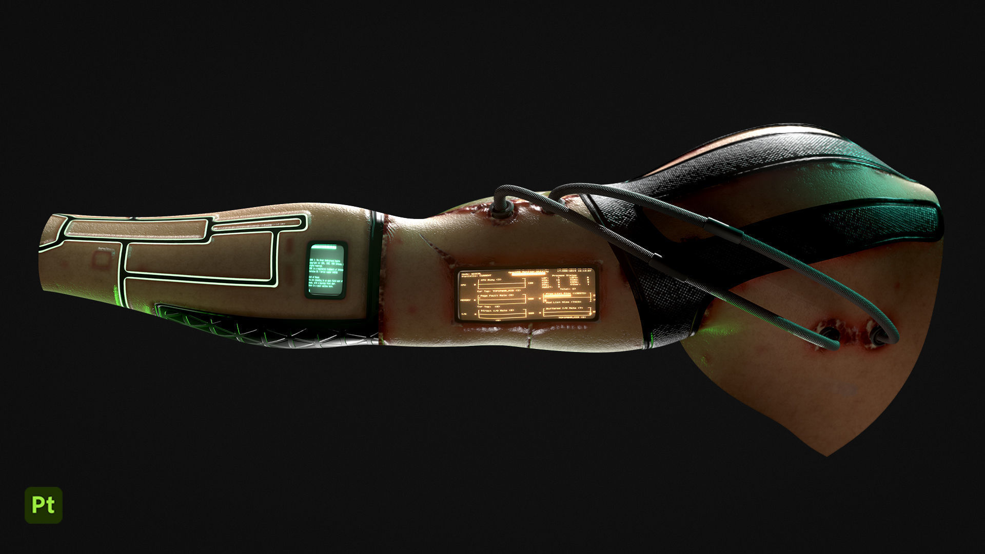 Cyberpunk Skin Brush Smart Material For Substance Painter 3D model_6