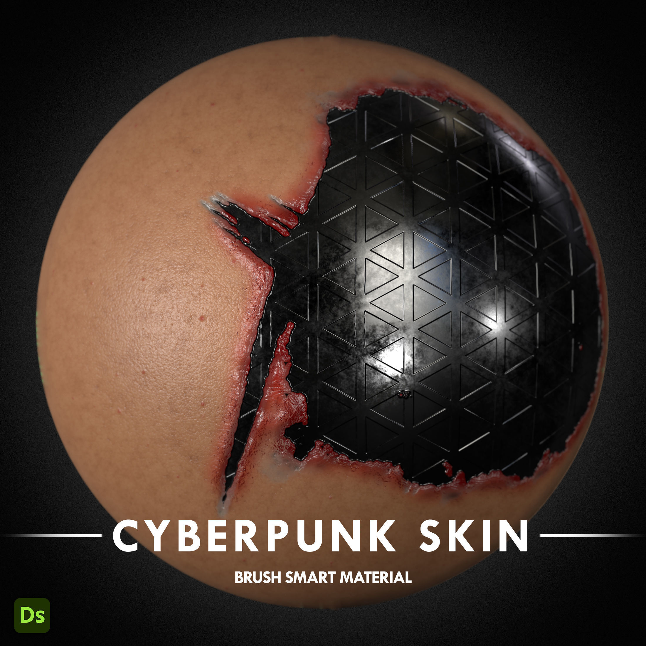 Cyberpunk Skin Brush Smart Material For Substance Painter 3D model_8