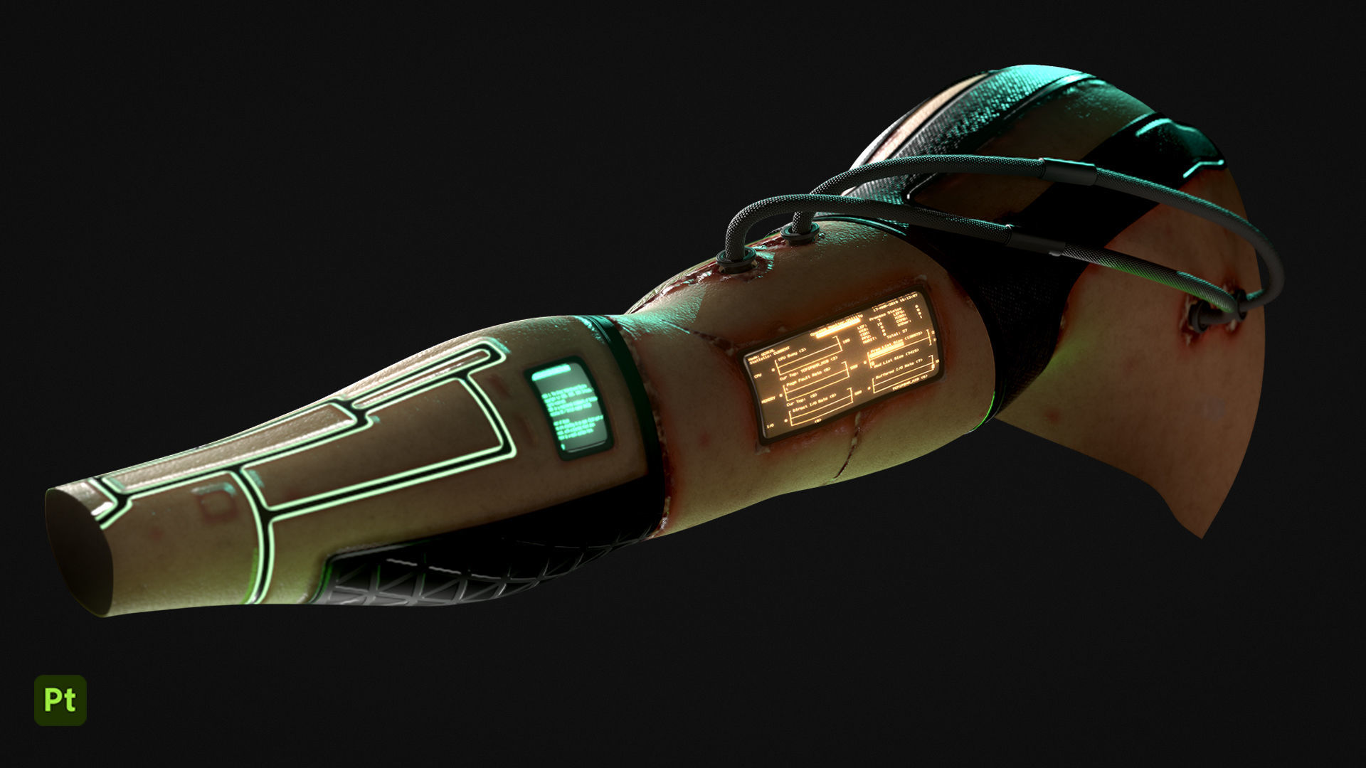 Cyberpunk Skin Brush Smart Material For Substance Painter 3D model_4