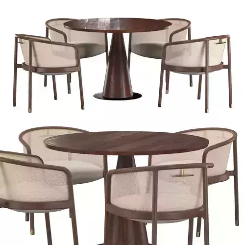 Masque Chair Figura Dining Table
