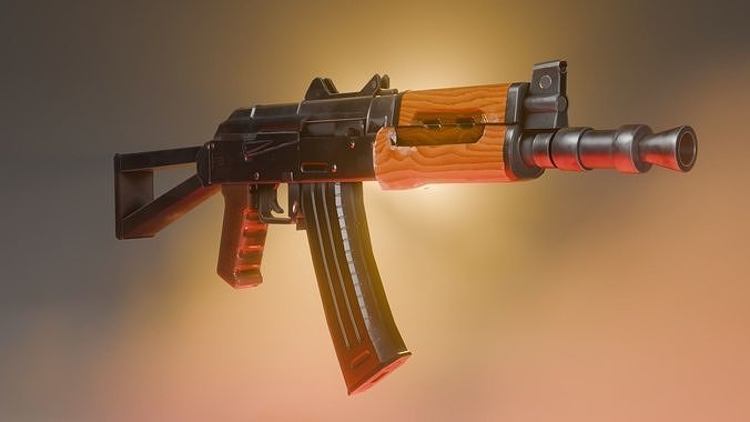 AK74U Game asset low polygon Low-poly 3D model
