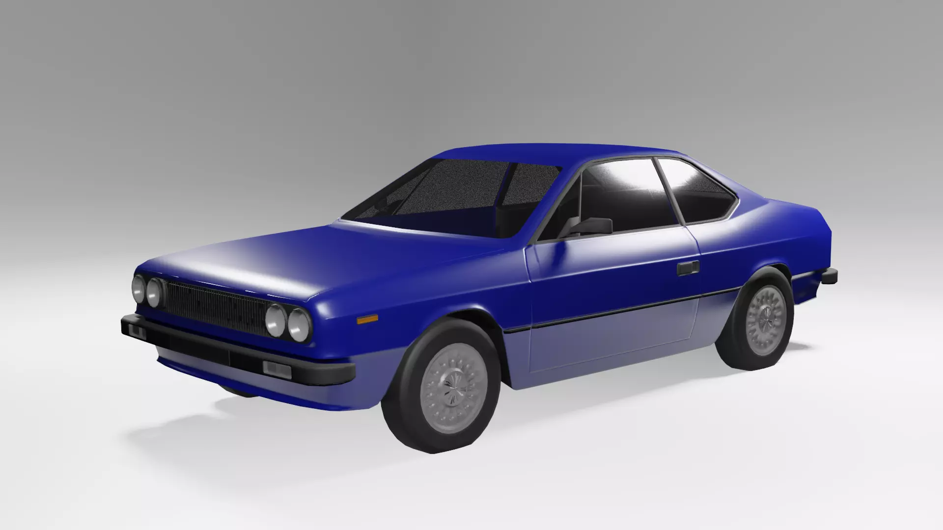 LowPoly Game-ready Lancia Beta 80s Free low-poly 3D model