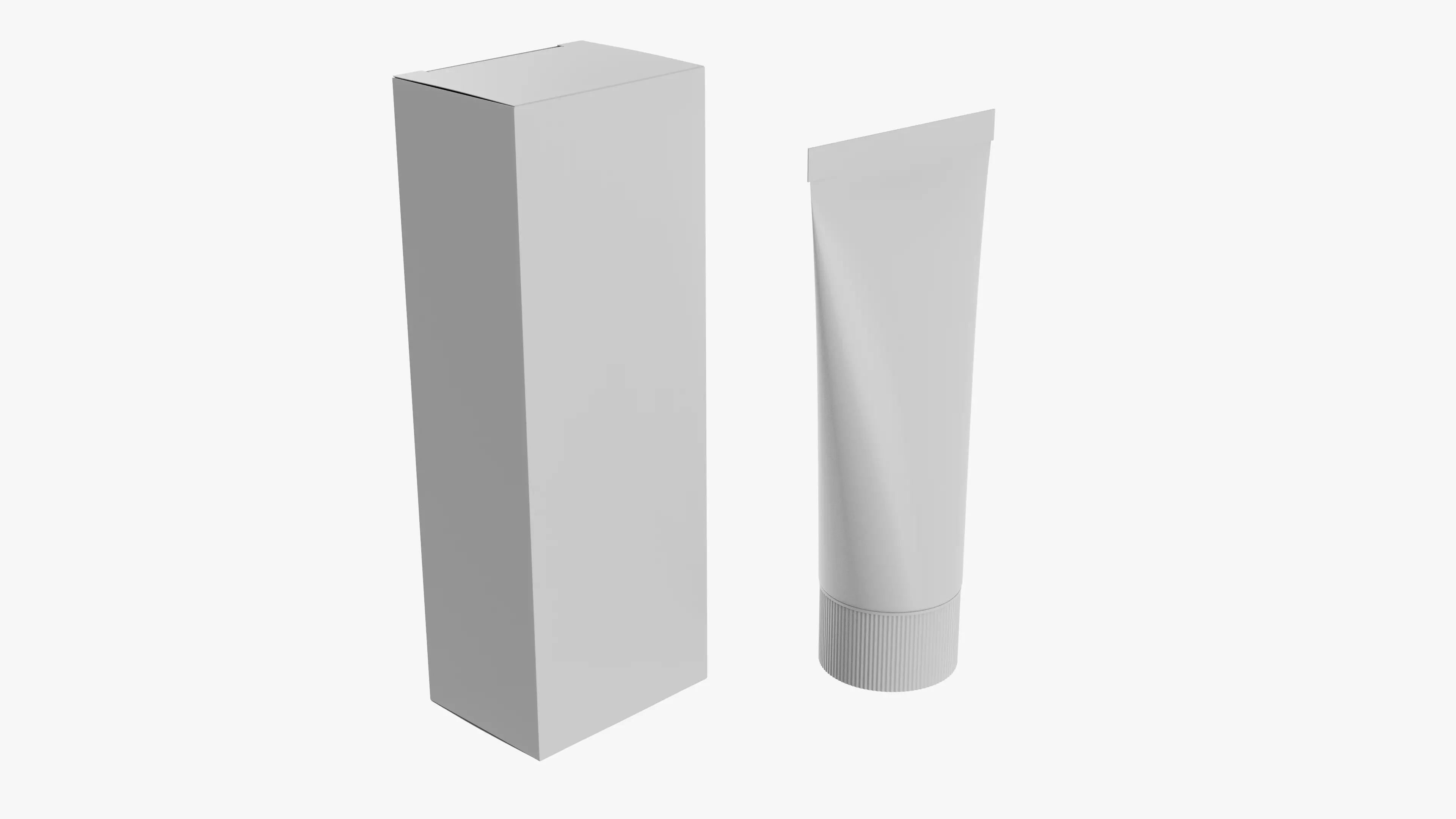Tube Cream and Cardboard Box 3D model_0