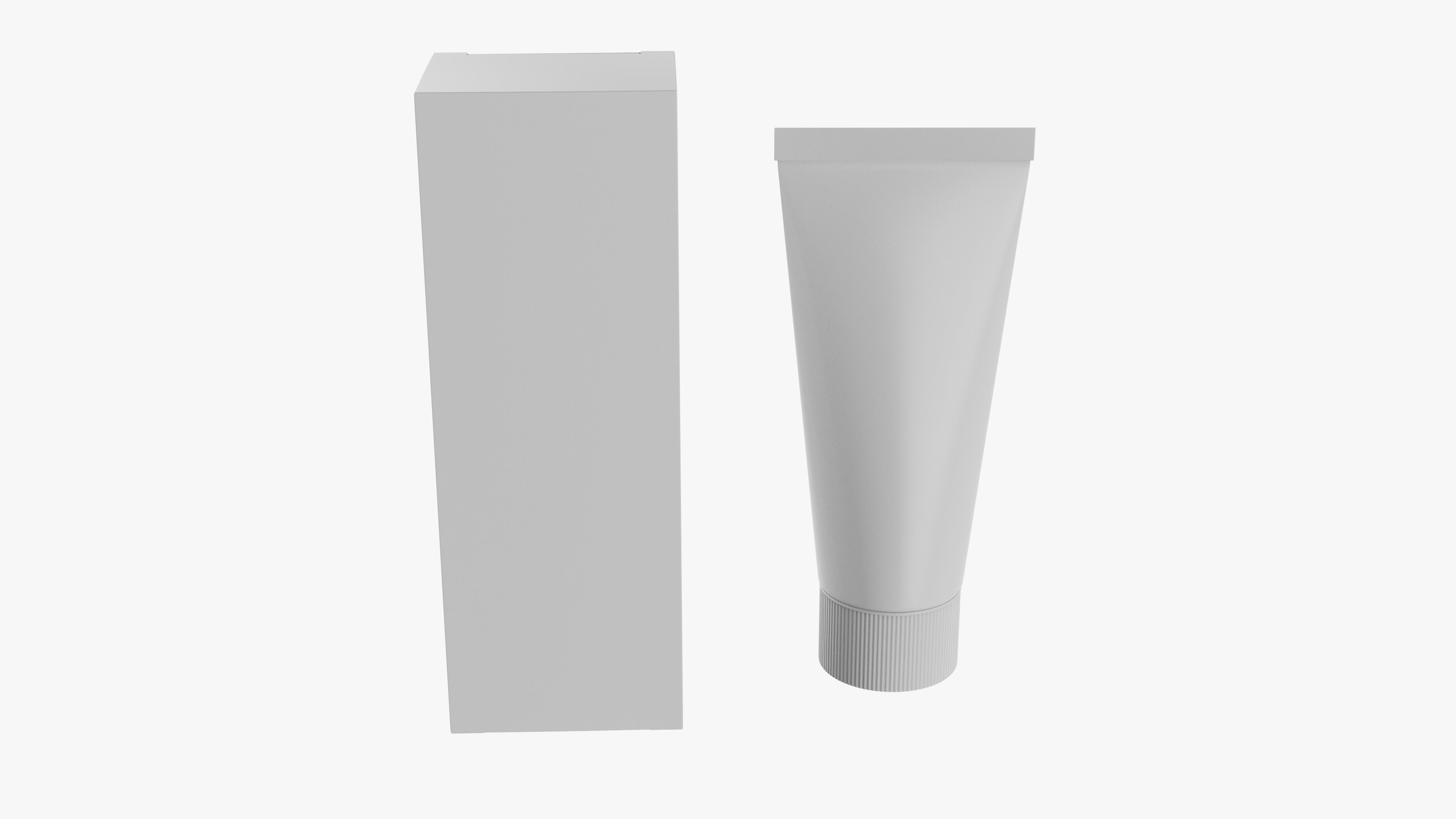 Tube Cream and Cardboard Box 3D model_4
