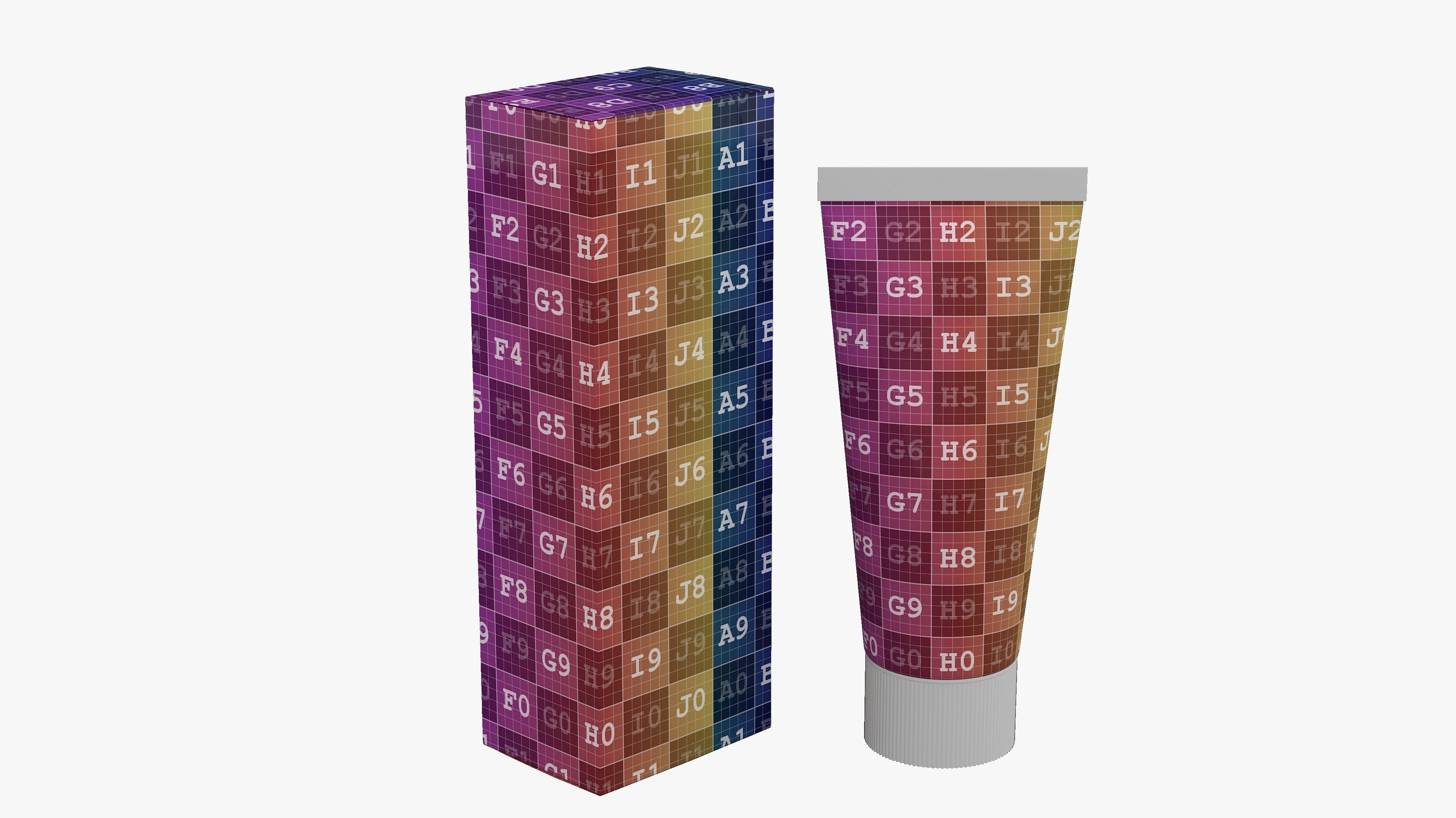 Tube Cream and Cardboard Box 3D model_12