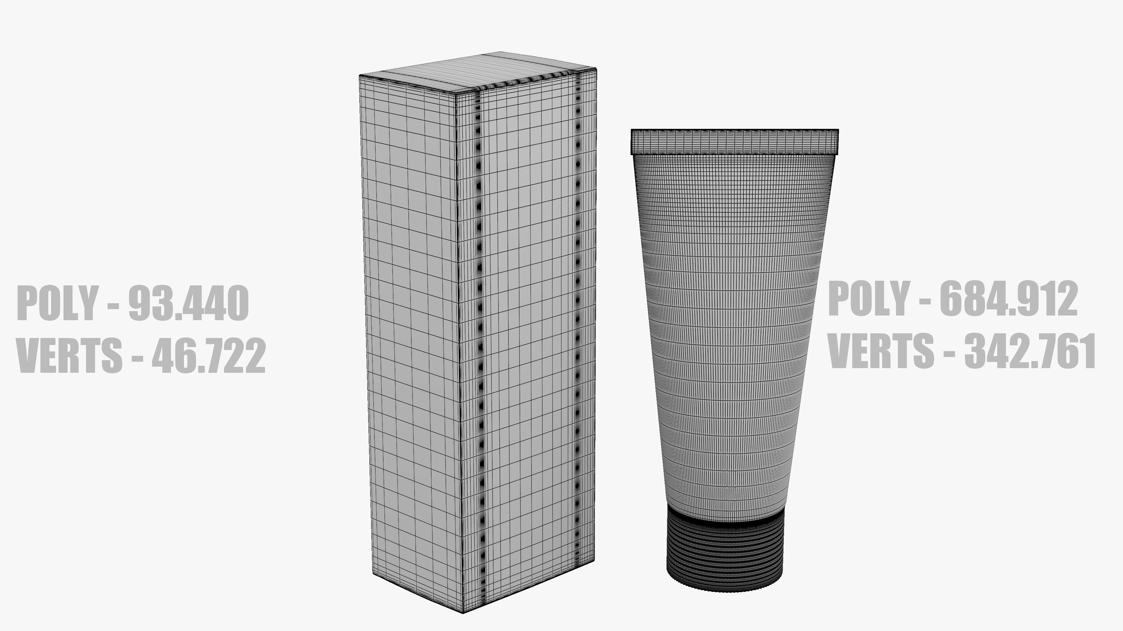 Tube Cream and Cardboard Box 3D model_11