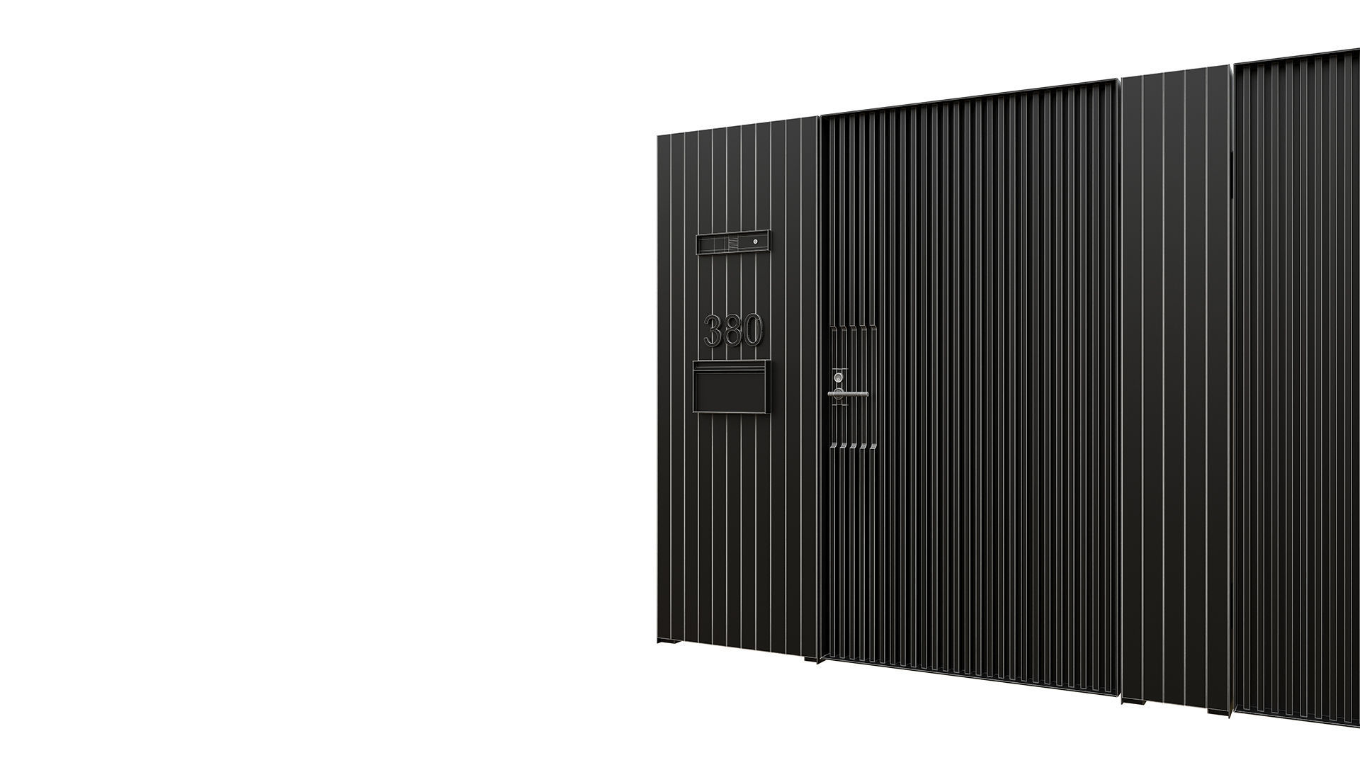 Entrance group with gate 3D model_14