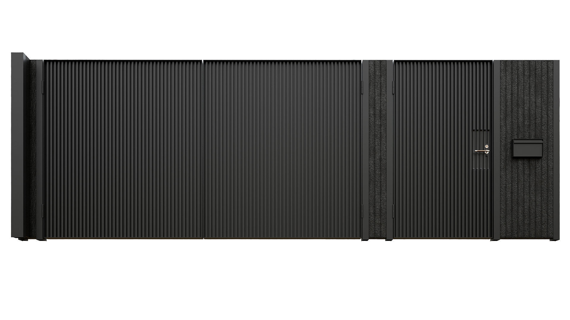 Entrance group with gate 3D model_4