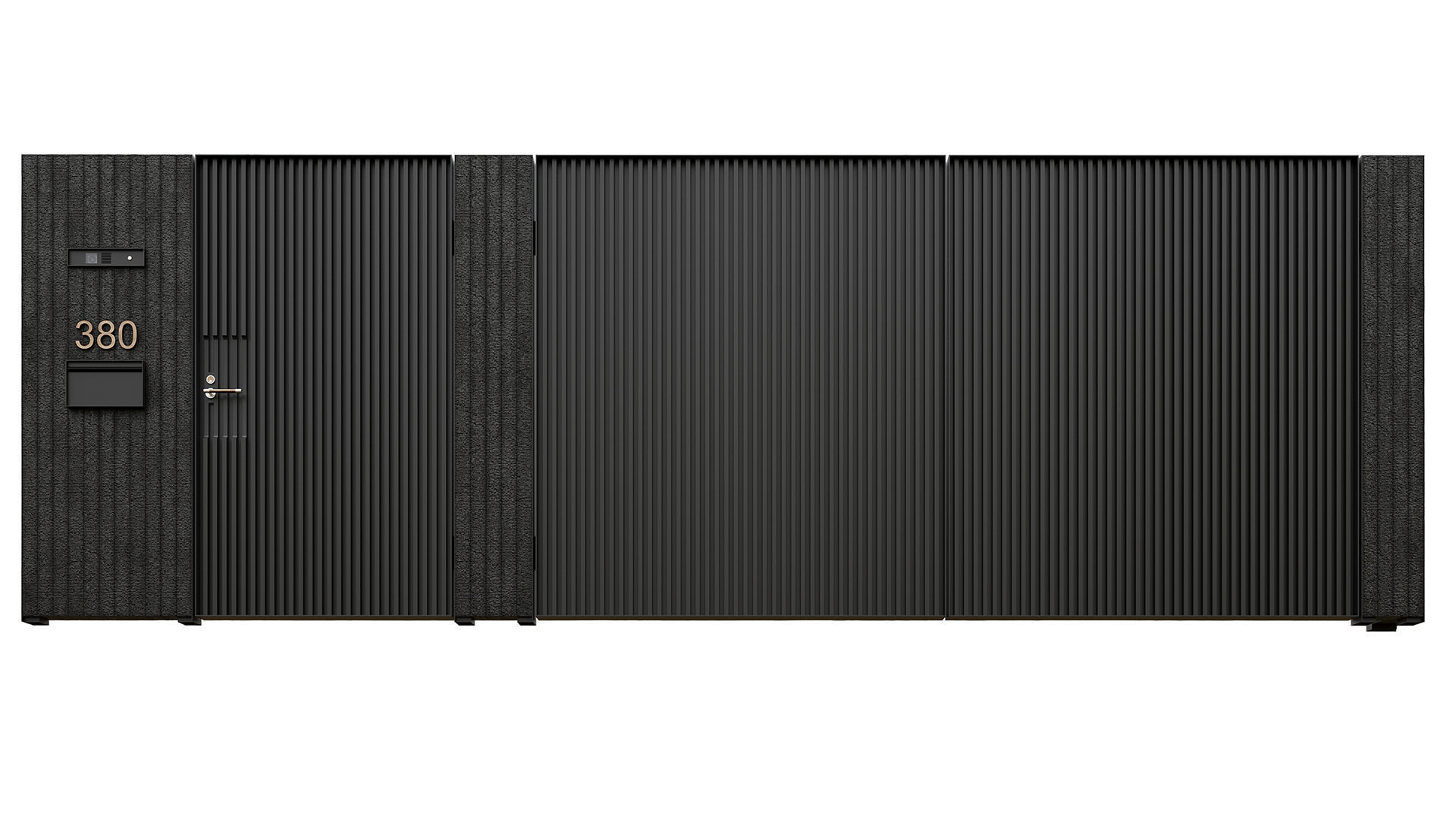 Entrance group with gate 3D model_1