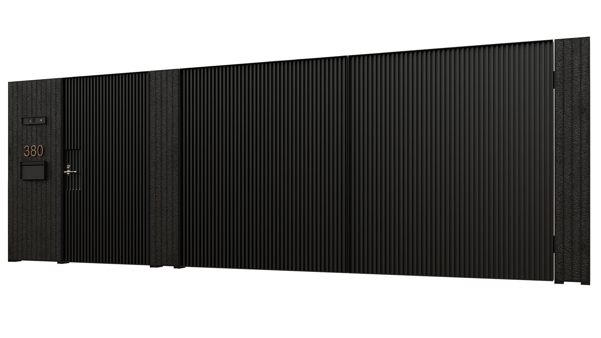 Entrance group with gate 3D model_3